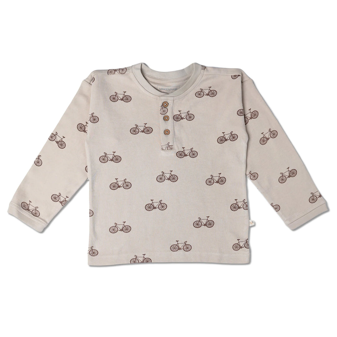MakeMake Organics - Organic Henley Tee in Bicycles