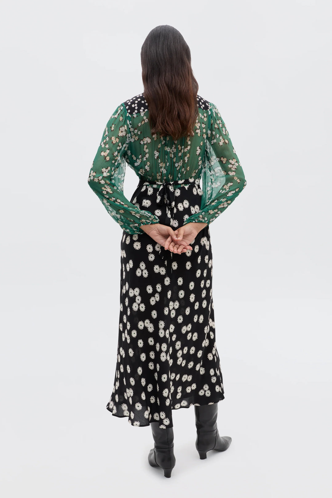 RIXO - Kalia Dress in City Floral Mix Olive