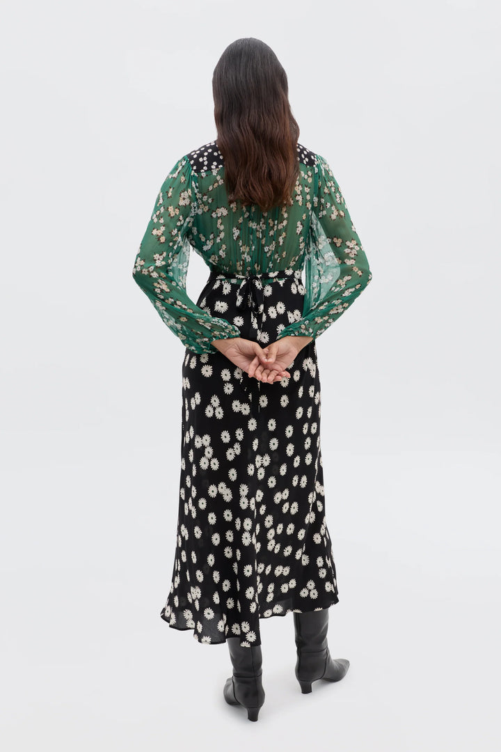 RIXO - Kalia Dress in City Floral Mix Olive