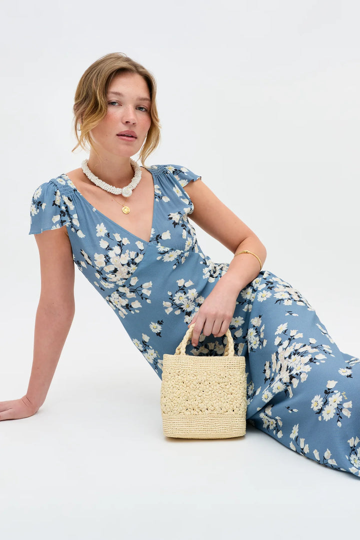 RIXO - Cathy Dress in Amelia Bouquet Blue