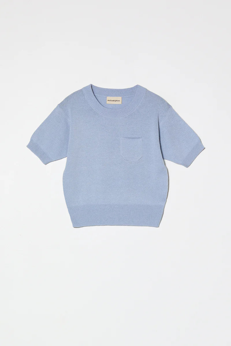 Atelier Delphine – Mari Cotton Viscose Top in Pastel Blue