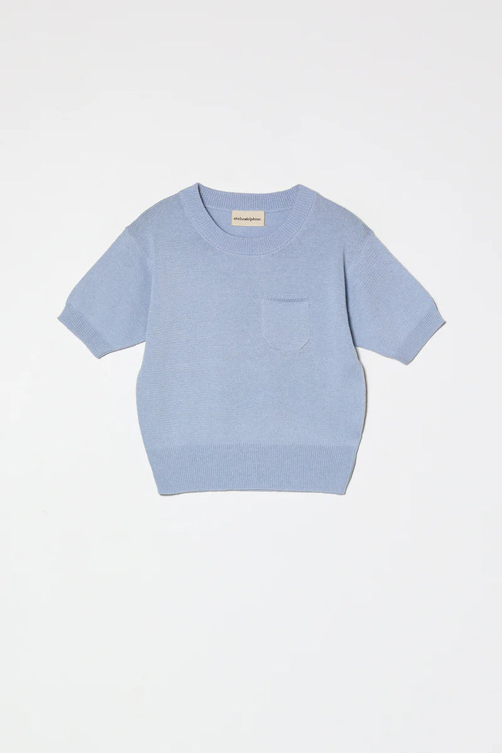 Atelier Delphine – Mari Cotton Viscose Top in Pastel Blue