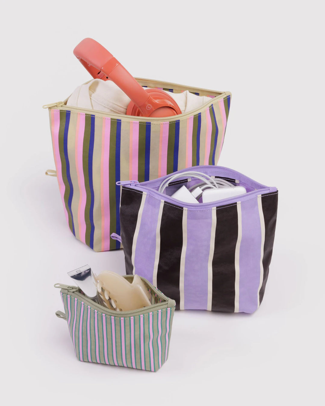 BAGGU - Go Pouch Set in Candy Stripes
