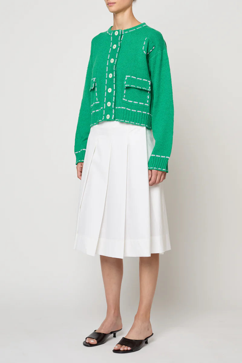 Atelier Delphine – Lottie Boucle Cotton Sweater in Green and Lilac