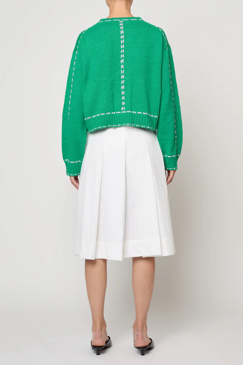 Atelier Delphine – Lottie Boucle Cotton Sweater in Green and Lilac