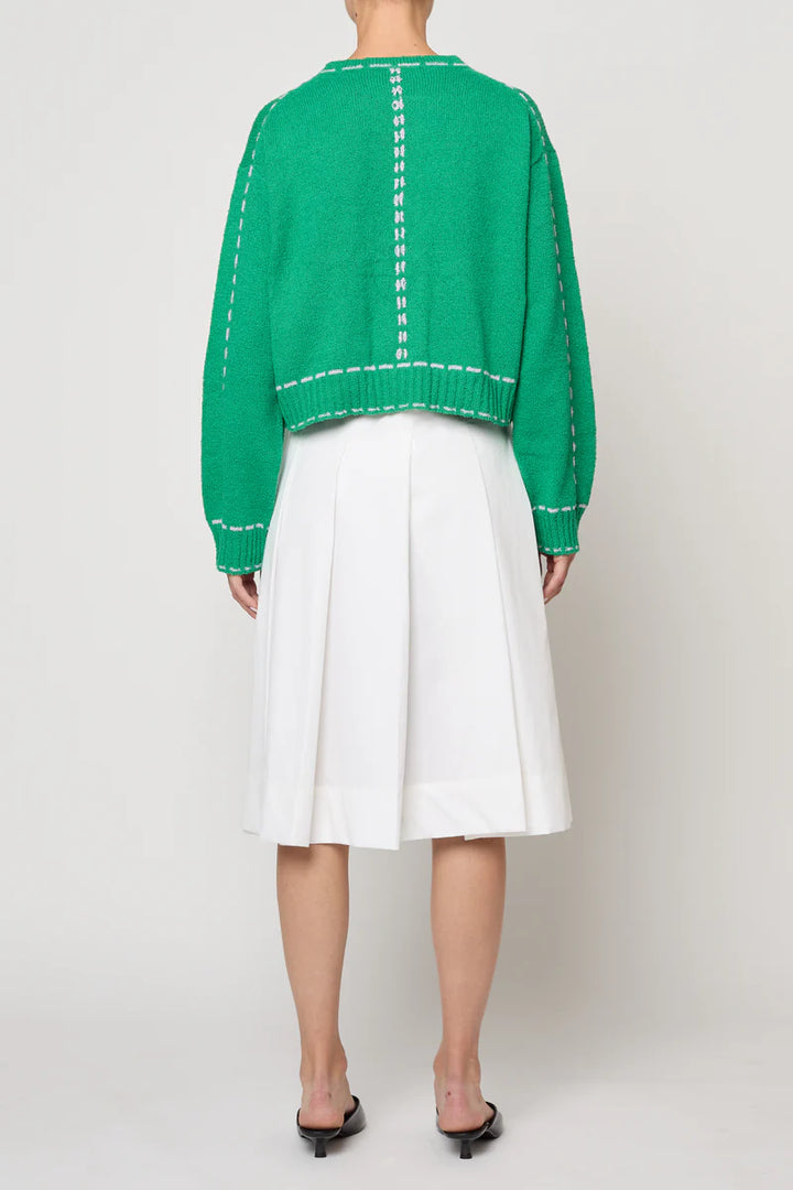 Atelier Delphine – Lottie Boucle Cotton Sweater in Green and Lilac