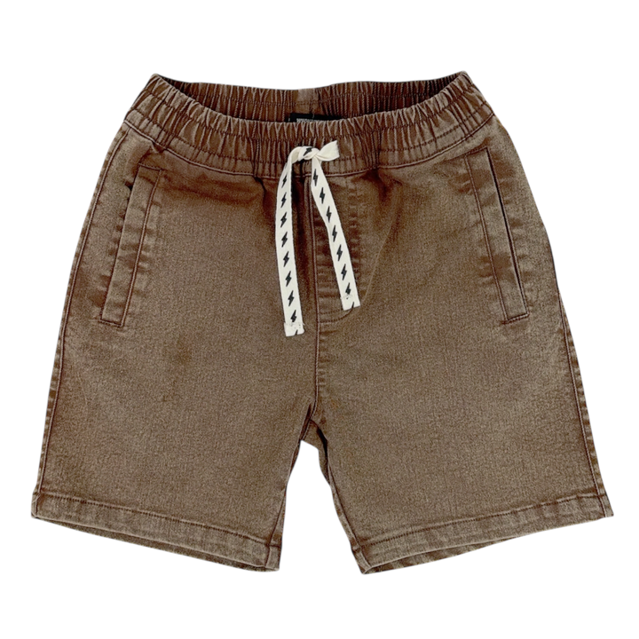 Tiny Whales – Ember Cotton Shorts in Mineral Brown