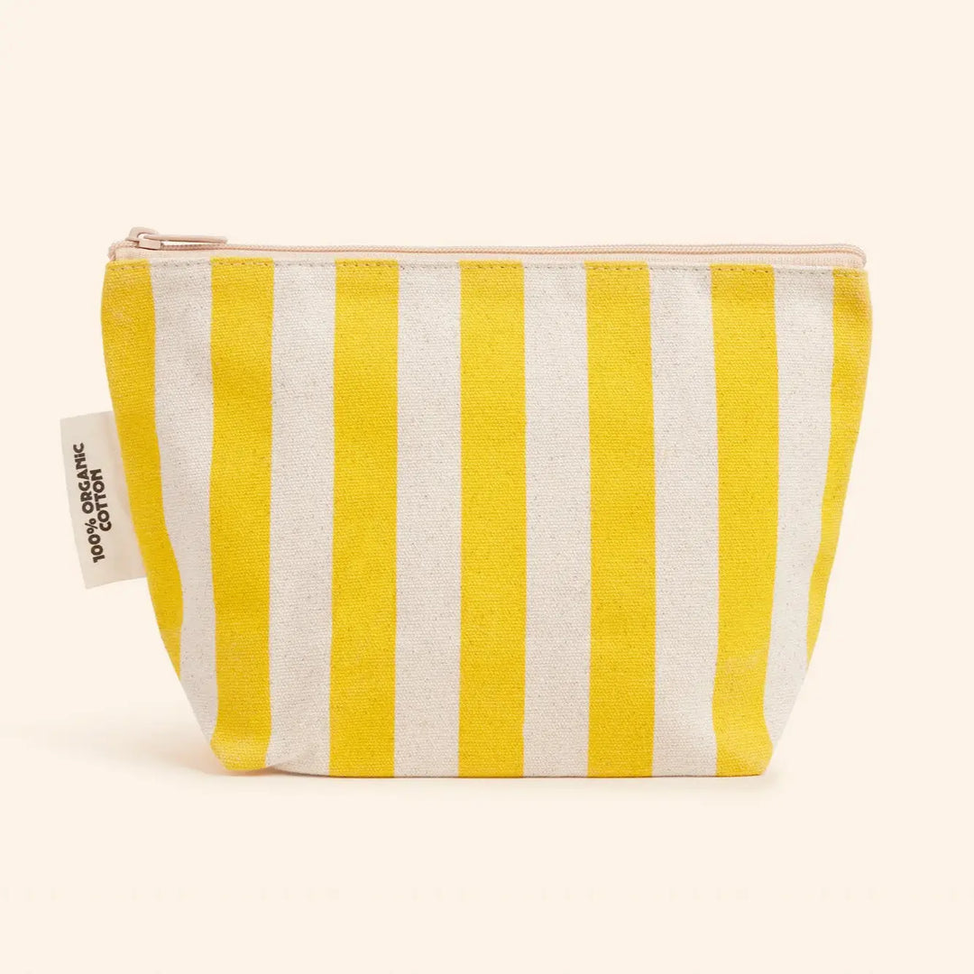 Dr. Max's - Organic Cotton Striped Zipper Pouch in Yellow