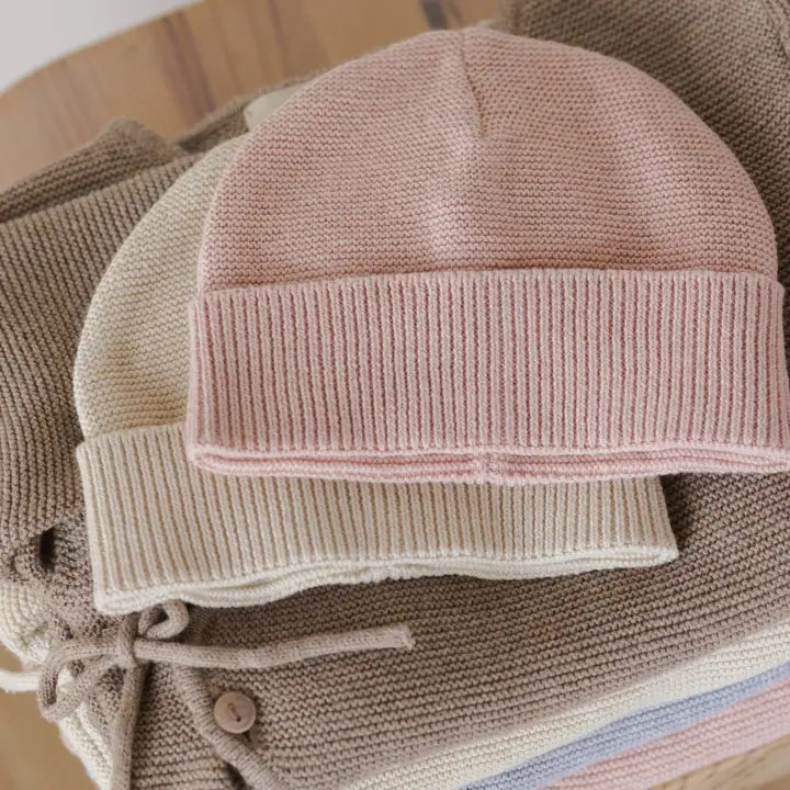 Quincy Mae – Baby Beanie in Heathered Rose