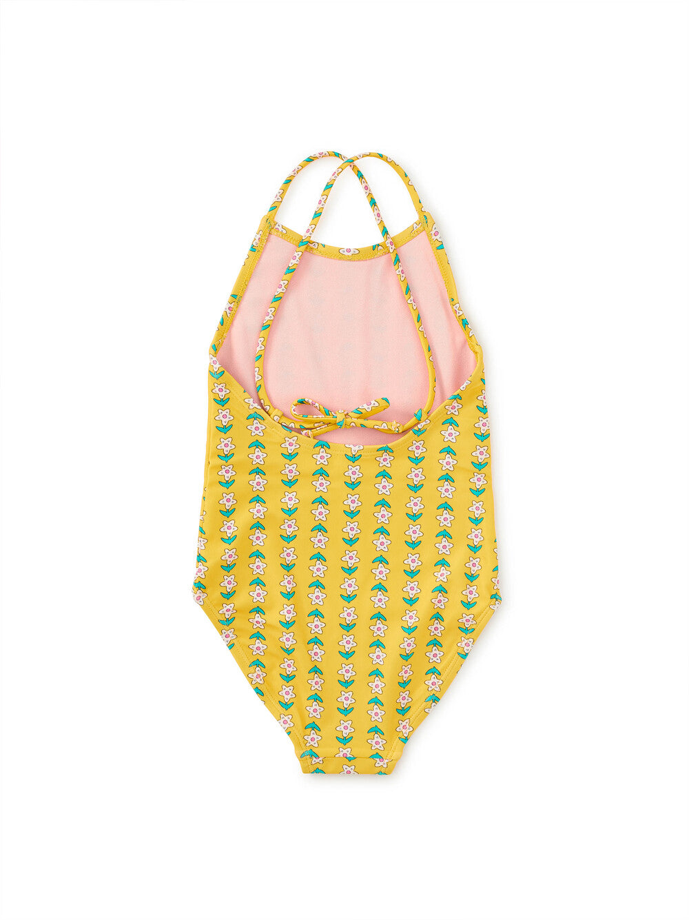 Tea Collection – Cross Back One Piece Swimsuit in Vintage Floral Tile