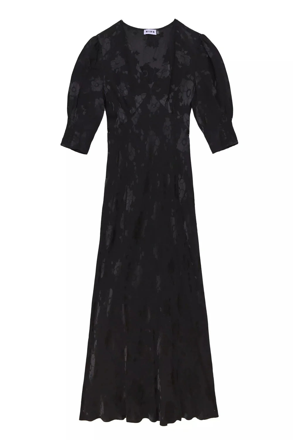 RIXO - Zadie Dress in Jacquard Black Poppy