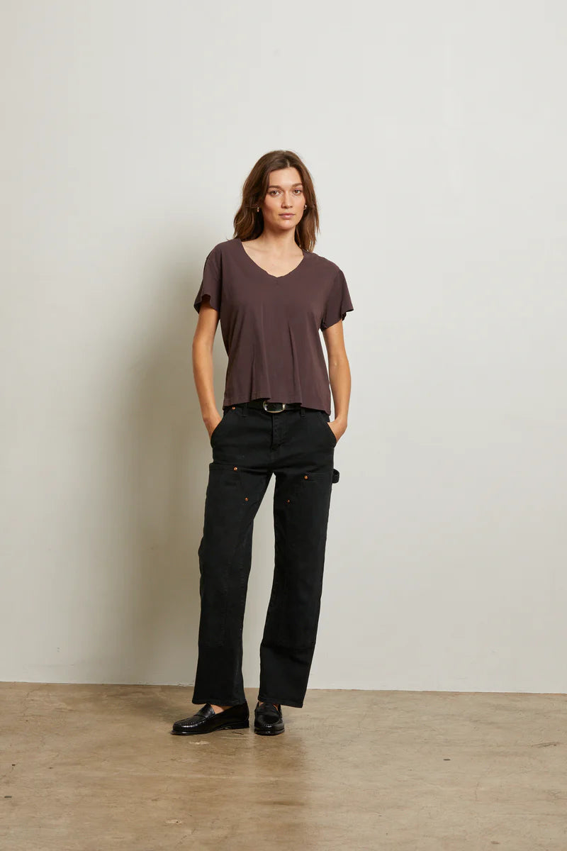 Perfect White Tee – Hendrix V-Neck Tee in Cocoa