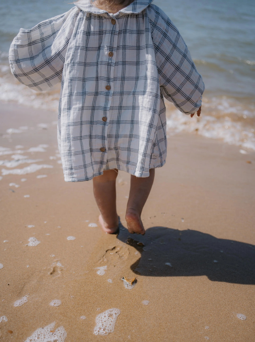 Organic Zoo - Navy Window Check Collared Dress