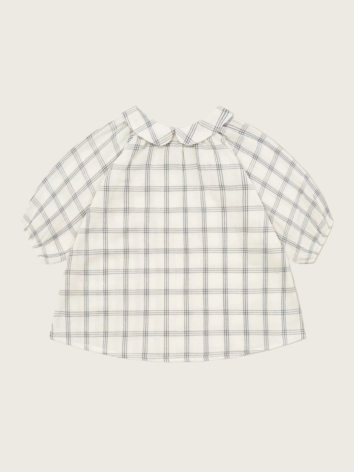 Organic Zoo - Navy Window Check Collared Dress