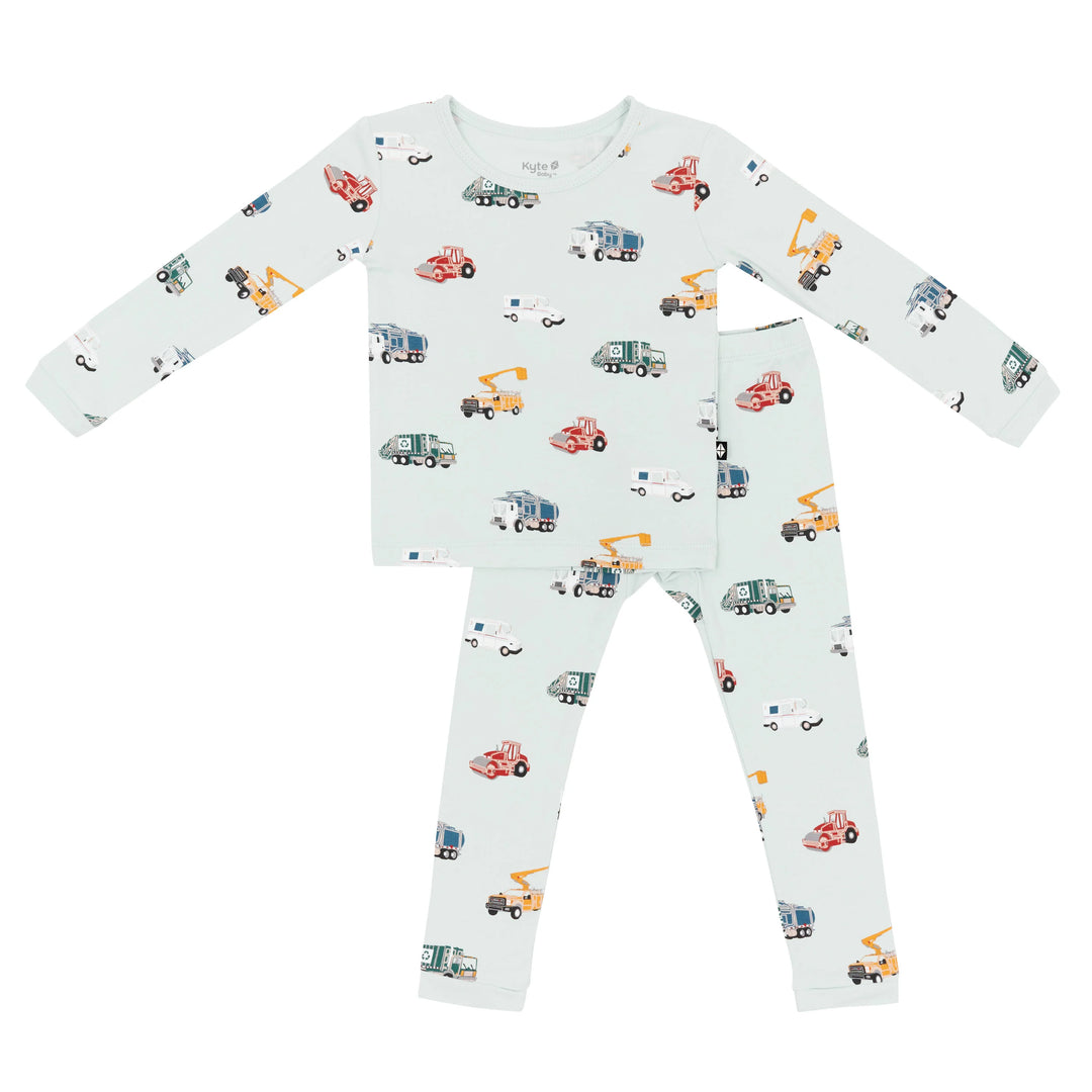 Kyte Baby - Long Sleeve Toddler Pajama Set in City Vehicles