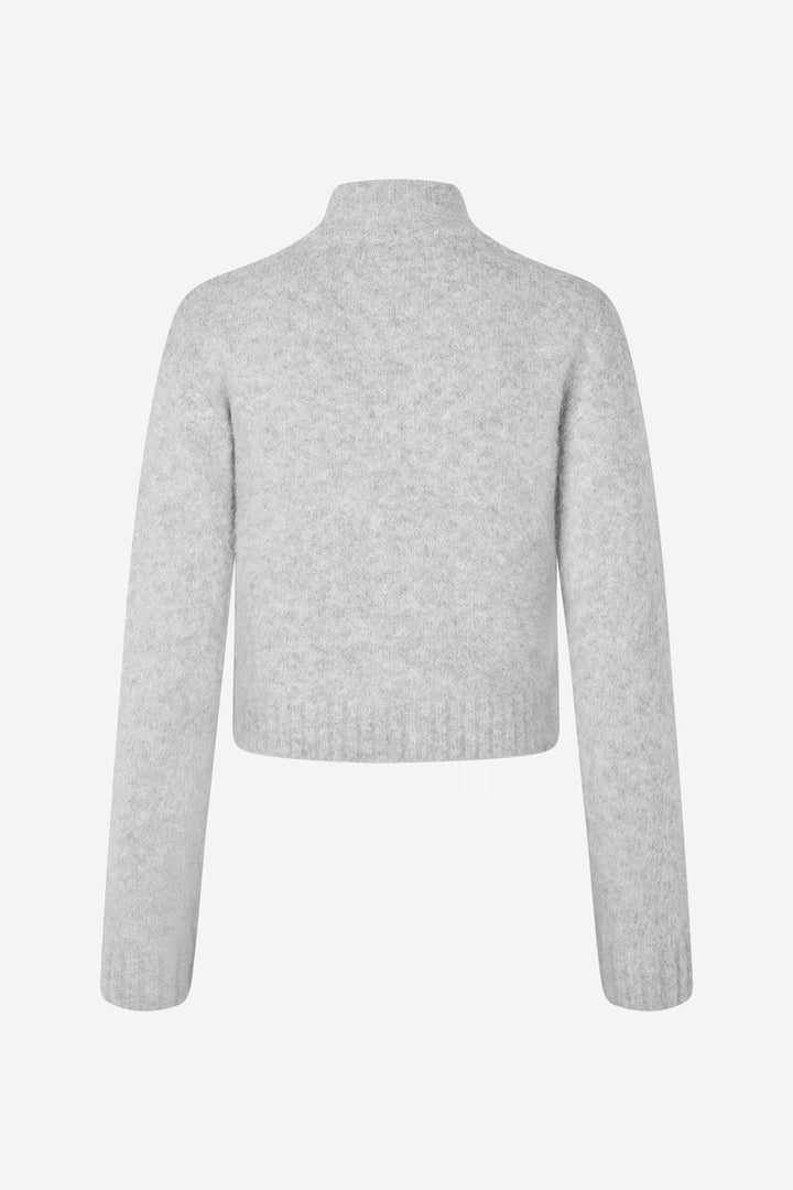 Samsoe Samsoe - Sajeanne Zip Cardigan in Light Grey Melange