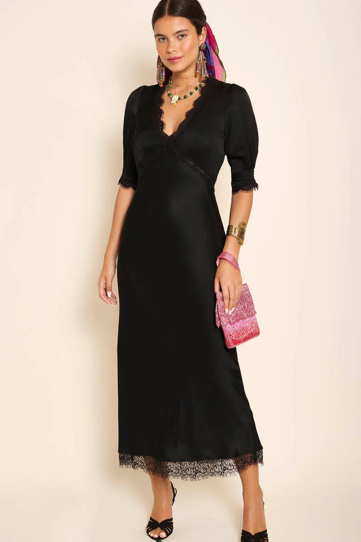 RIXO - Annina Midi Dress in Black