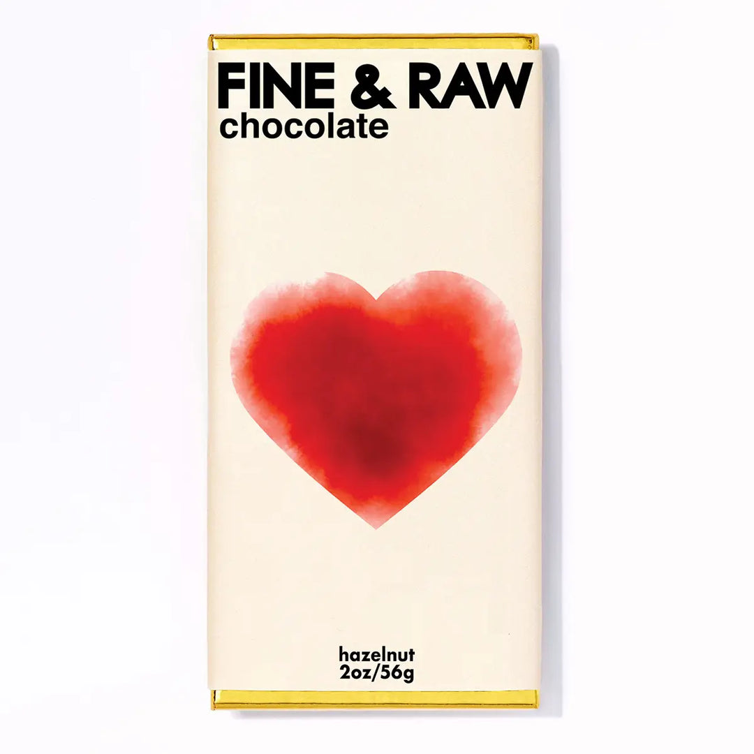 Fine & Raw - 2oz. Hazelnut Valentines Chocolate Bar