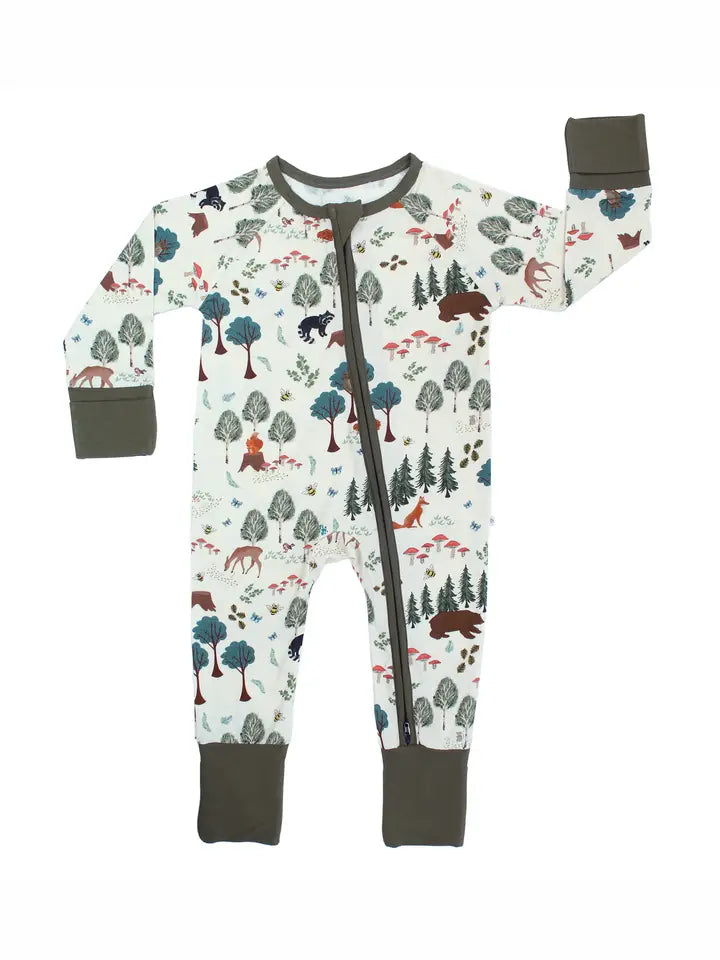 Emerson and Friends - In the Woods Bamboo Convertible Baby Pajamas