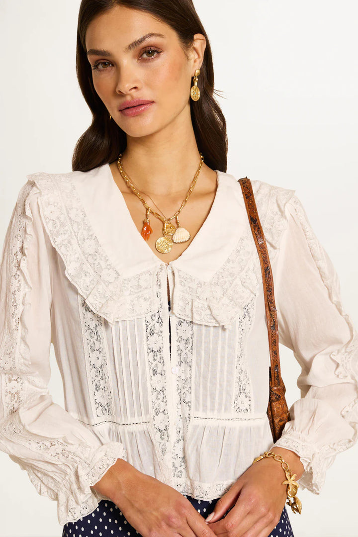 RIXO - Maribelle Blouse in Ivory