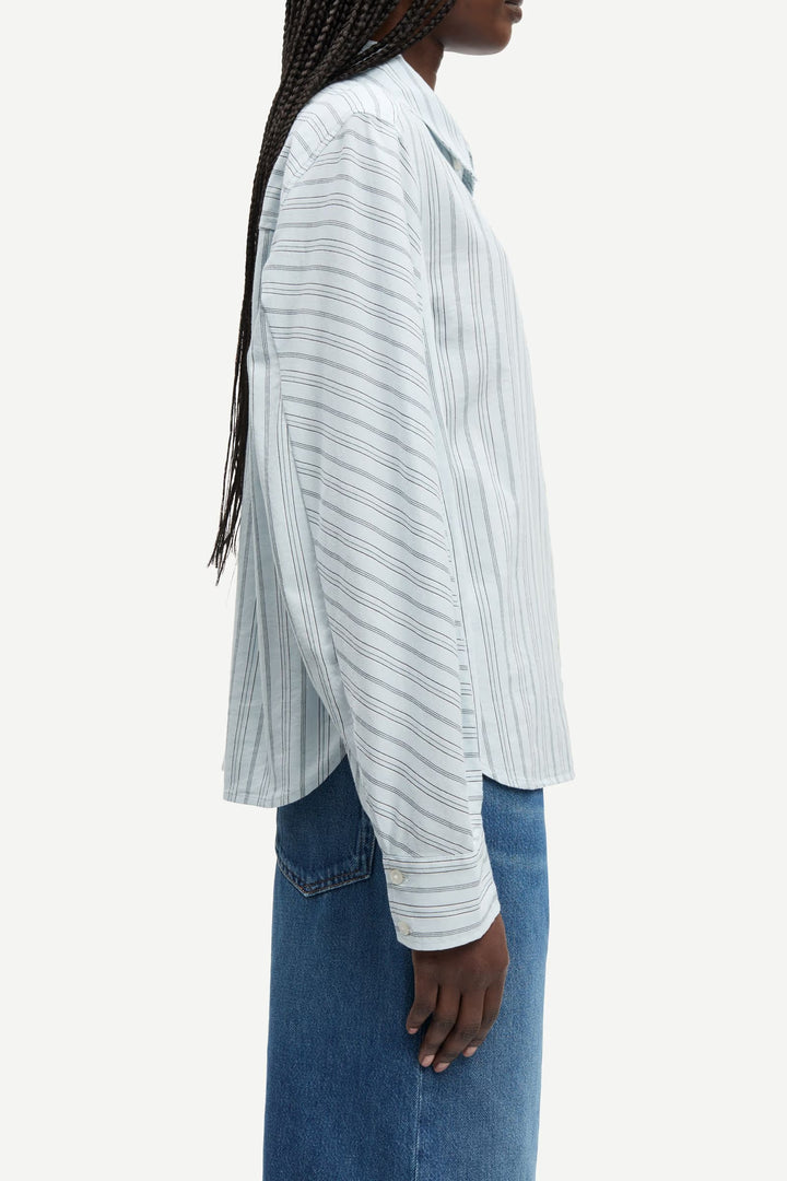 Samsoe Samsoe – Sania Shirt in Skywriting Stripe