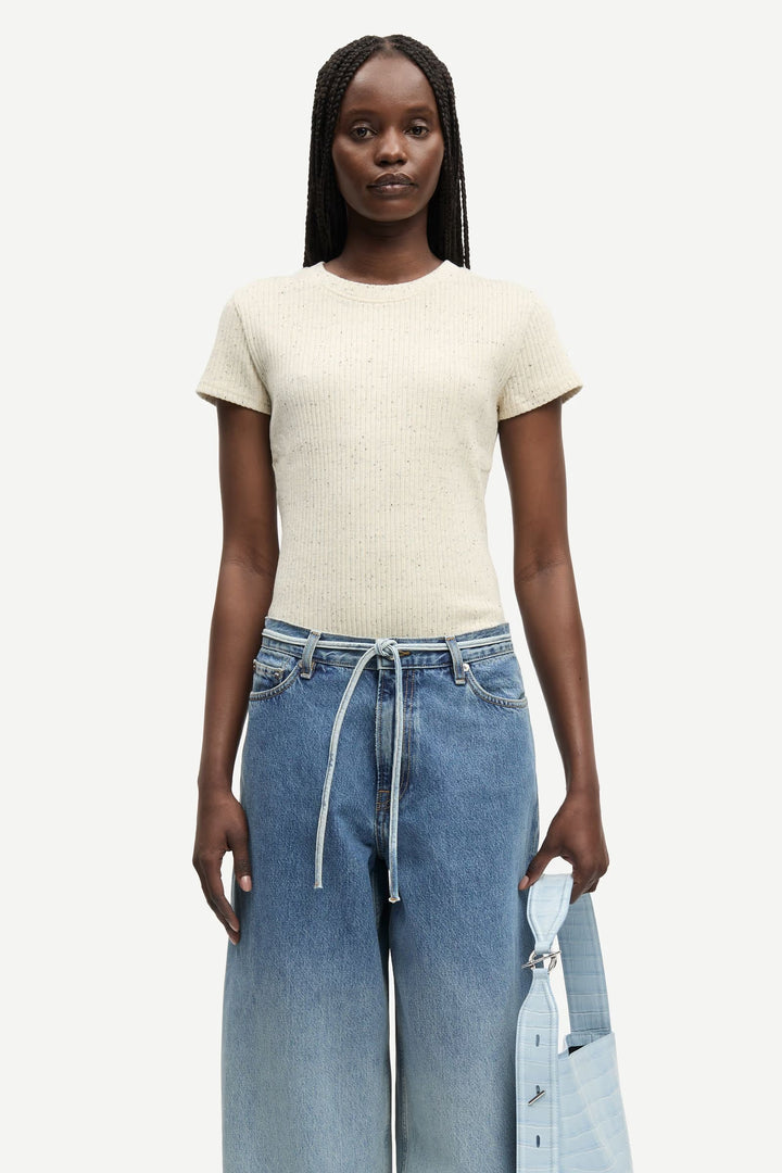 Samsoe Samsoe - Sanell Tshirt in Egret Melange