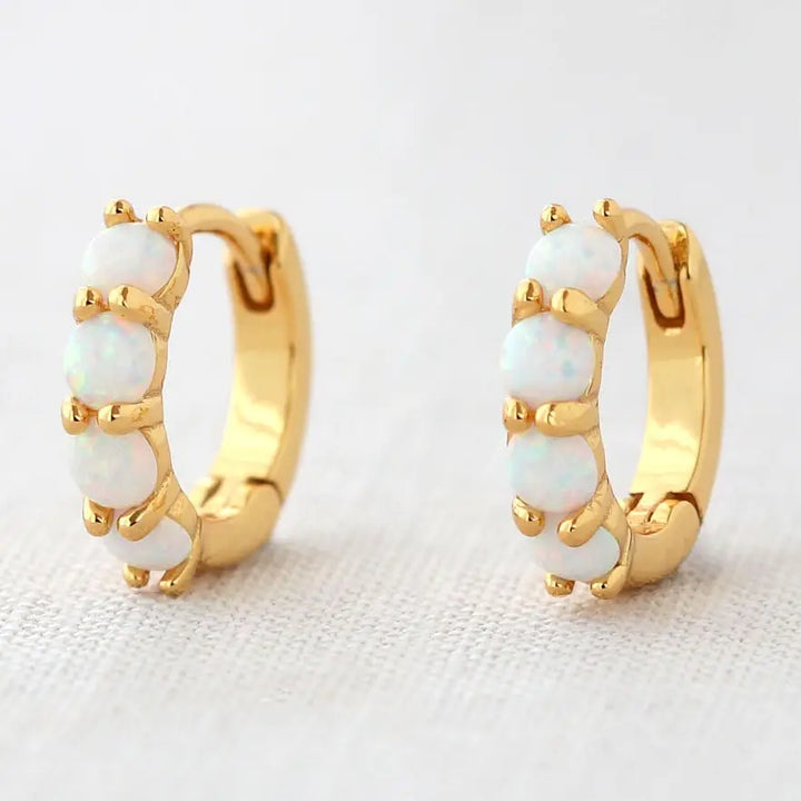 Kris Nations – Opal Huggie Hoop Earrings