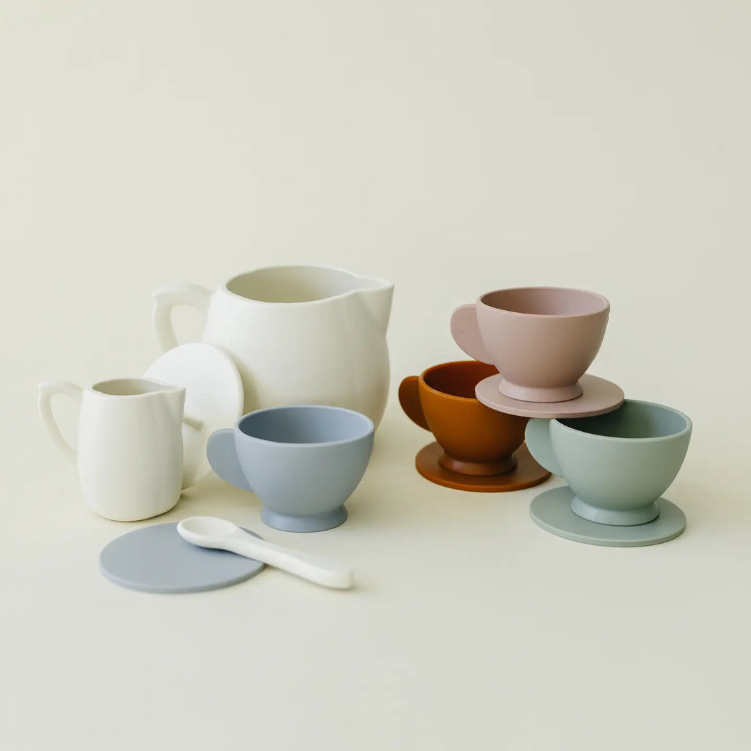 Marlowe & Co- Cream Multi Mix Silicone Tea Play Set