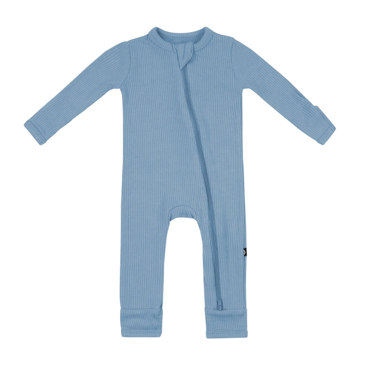 Kyte Baby - Ribbed Zipper Romper in Slate