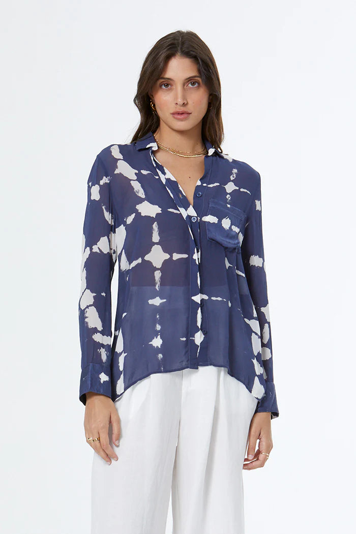 YFB – Susan Top in Vintage Indigo Grid Wash