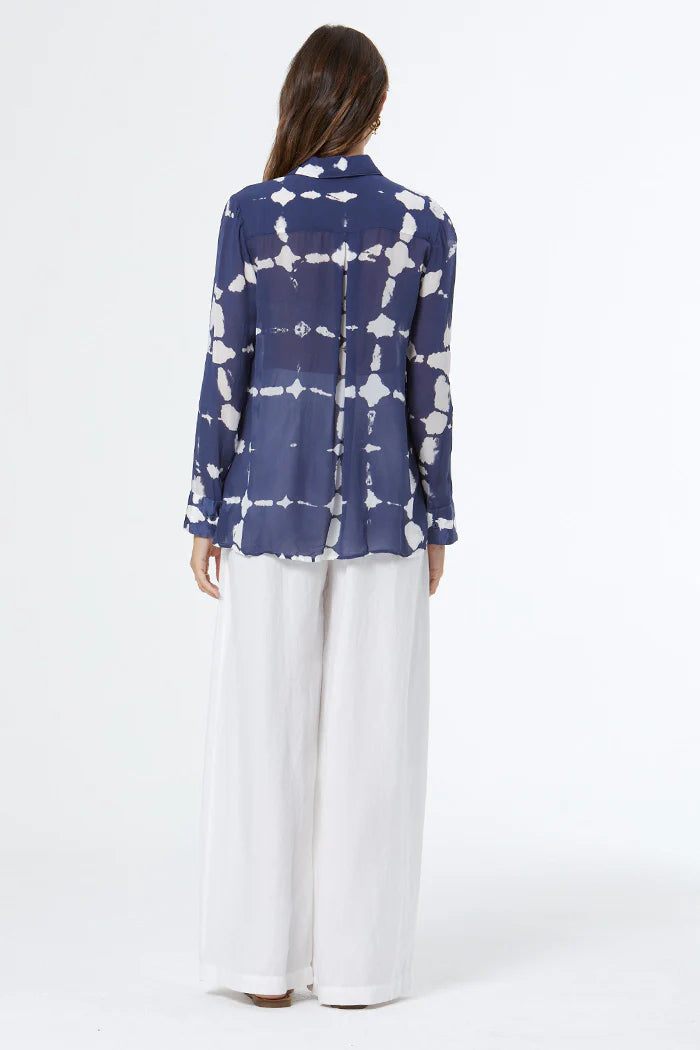 YFB – Susan Top in Vintage Indigo Grid Wash