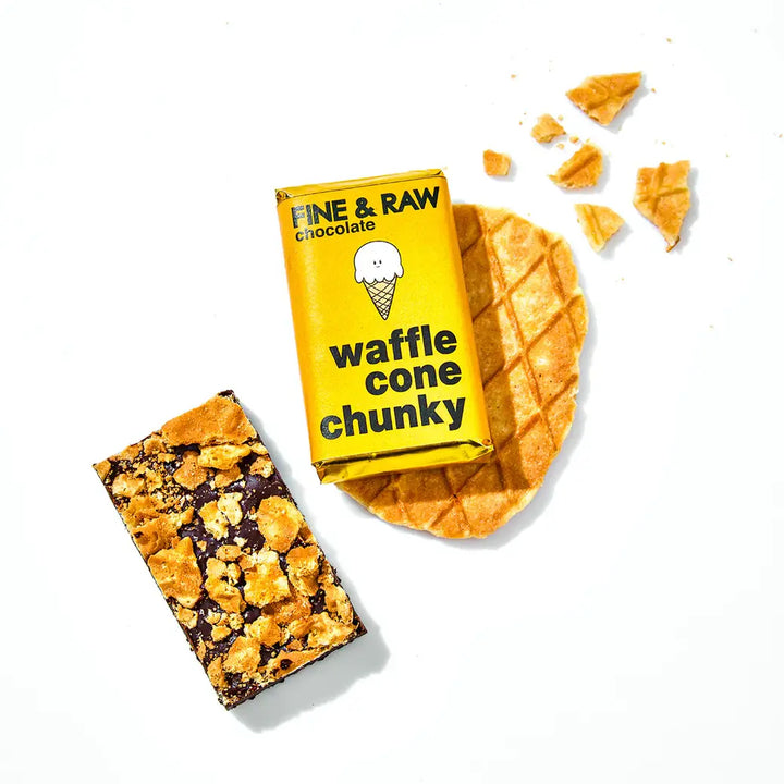 Fine & Raw Chocolate – Waffle Cone Chunky Chocolate Bar