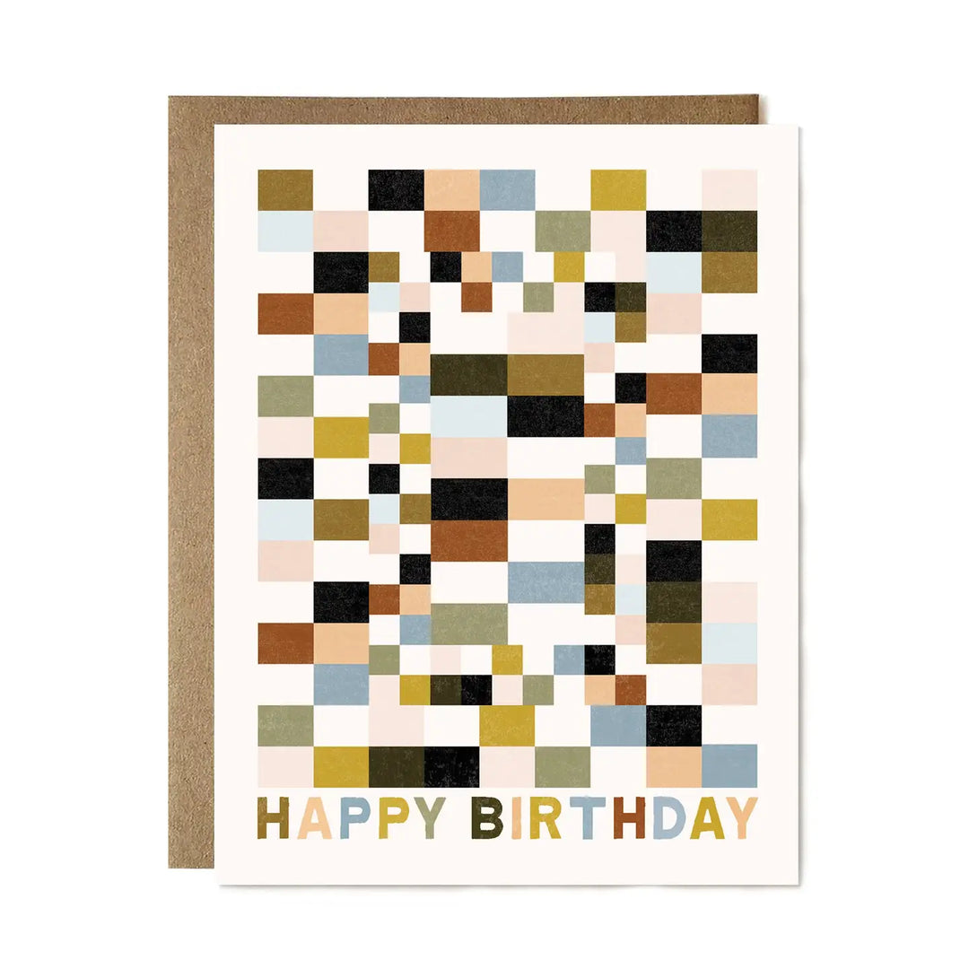 Ula Bloom - Birthday Checkers Greeting Card