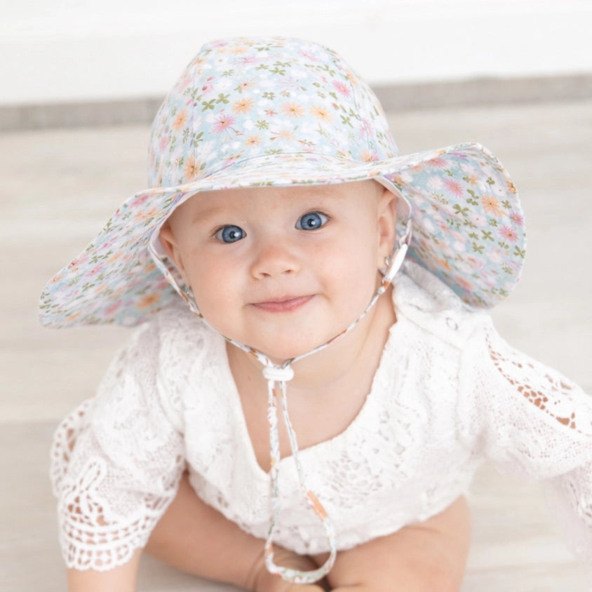 Huggalugs – Ditsy Blooms Baby & Toddler Bucket Hat Upf 50+