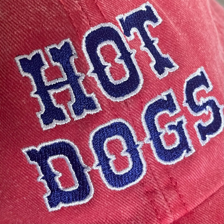 Hot Dogs Baseball Cap in Vintage Red
