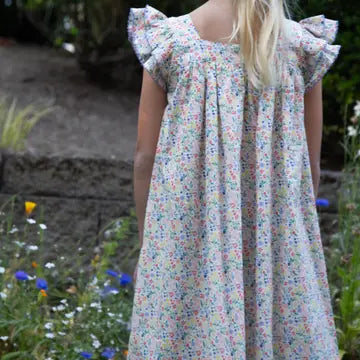 Beet World – Everly Square Neck Dress in Yellow Petal Confetti