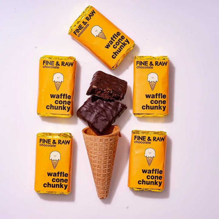 Fine & Raw Chocolate – Waffle Cone Chunky Chocolate Bar