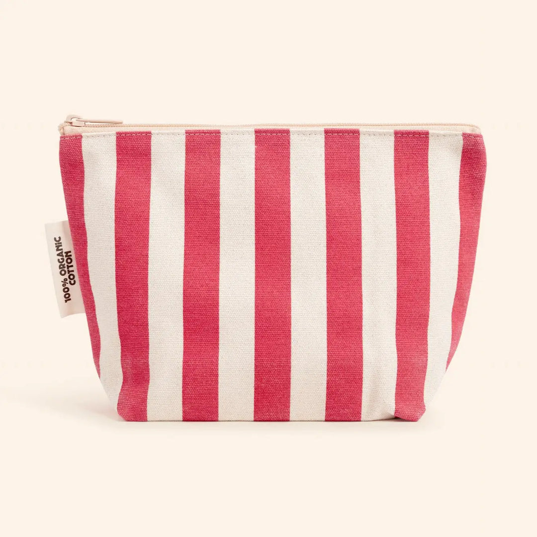 Dr. Max's - Organic Cotton Striped Zipper Pouch in Pink