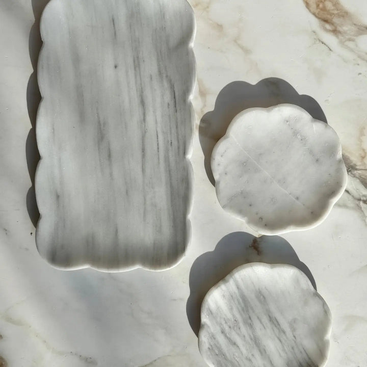 Villa Lua - Josaphine Marble Tray in White