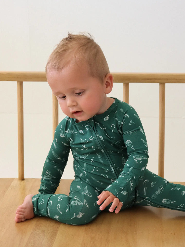 Honeycomb Goods - Zip Bamboo Pajamas in Riverbank
