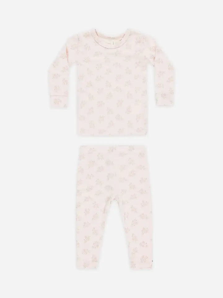 Quincy Mae - Modal Pajama Set in Pink Blossom