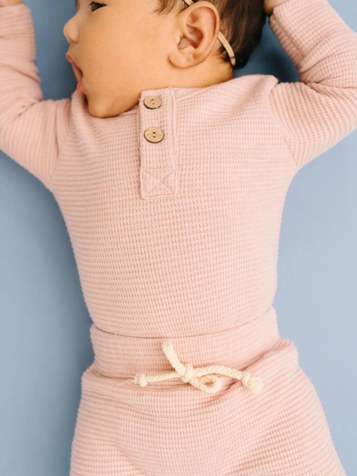 Little One Shop – Cozy Waffle Set in Rosewood Blush