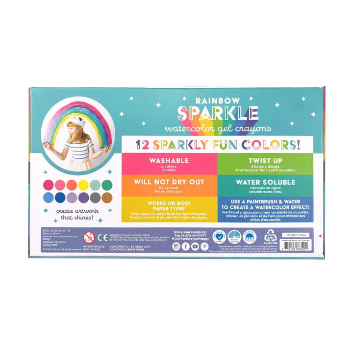 Ooly - Rainbow Sparkle Metallic Watercolor Gel Crayons