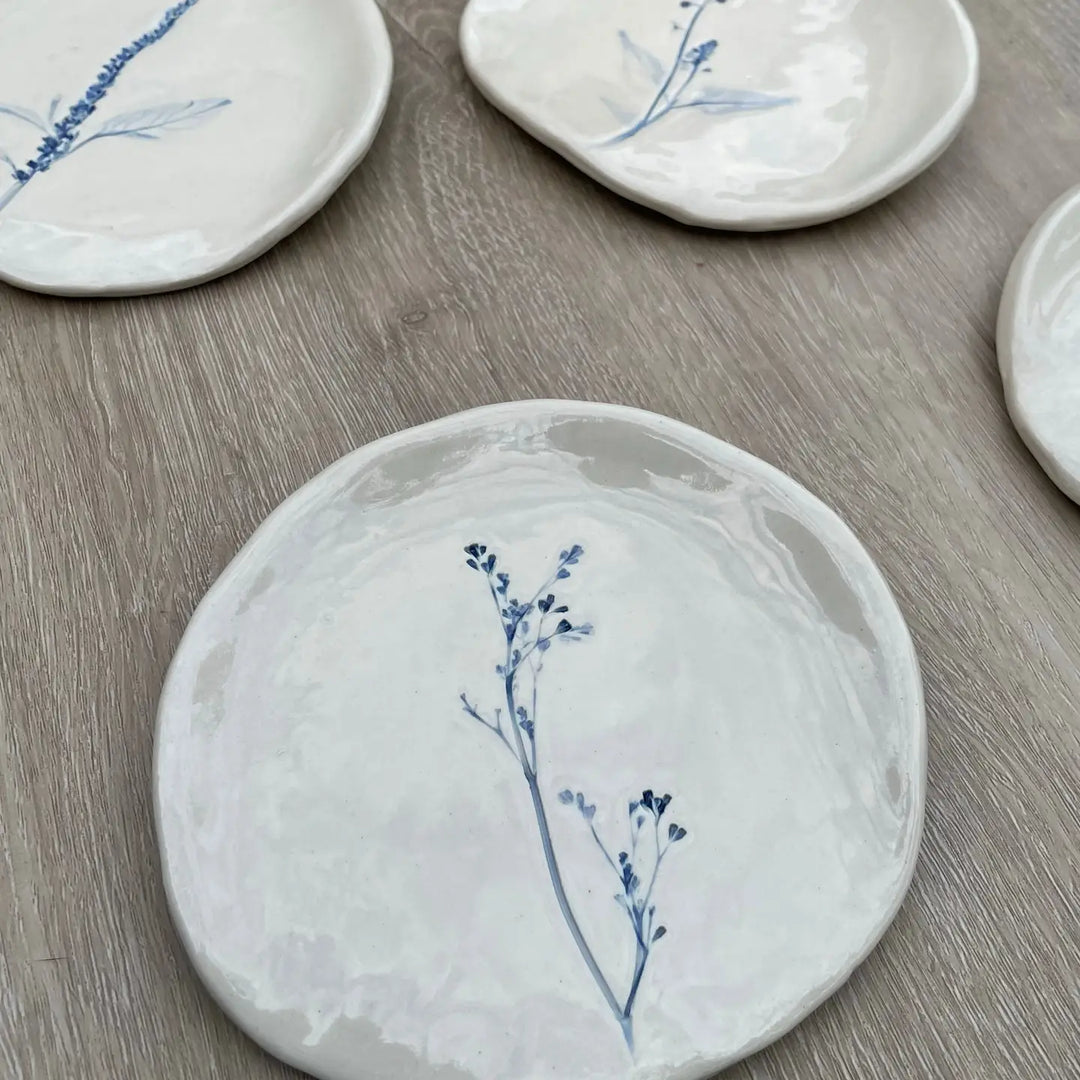 Villa Lua - Hand Painted Floral Spoon Rest in Blue