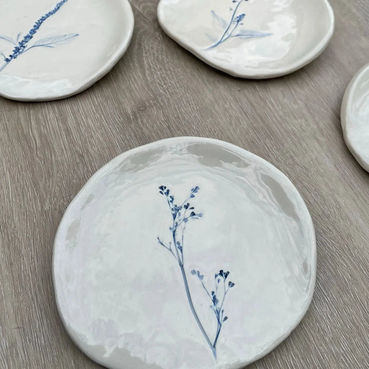 Villa Lua - Hand Painted Floral Spoon Rest in Blue