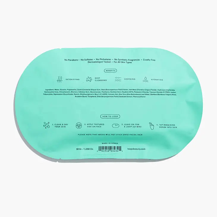 LOOPS – Clean Slate Hydrogel Mask, Single Mask