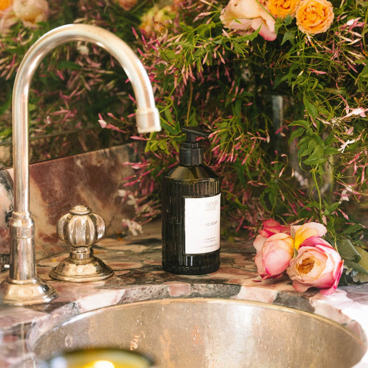 Flamingo Estate – Jasmine & Damask Rose Hand Soap - Glass Bottle