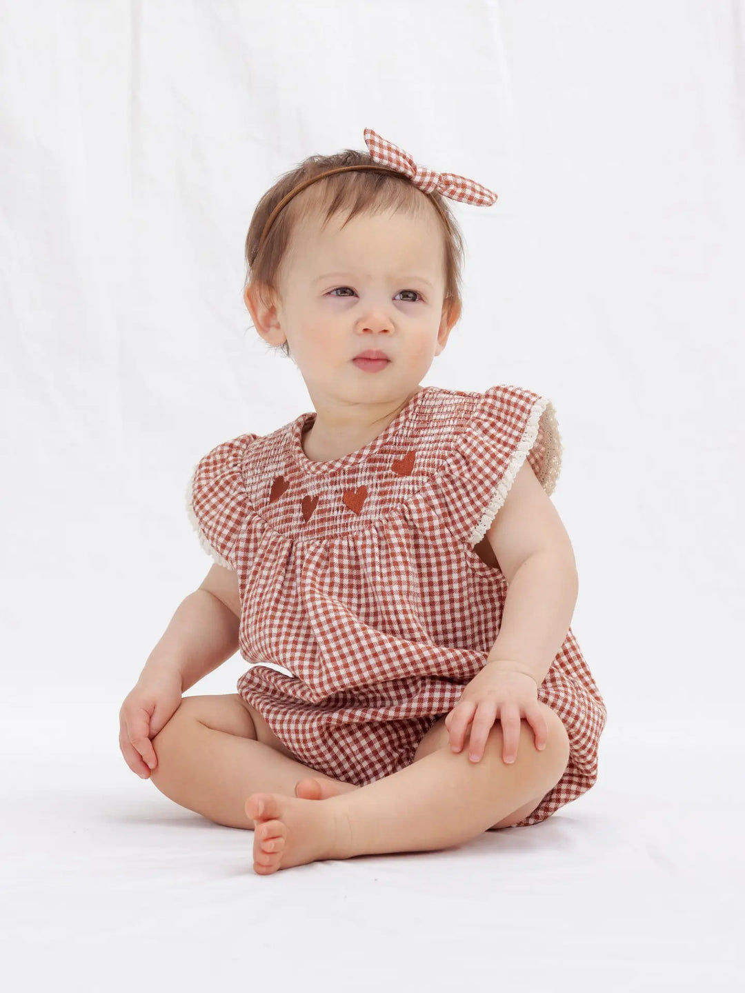Quincy Mae – Lenore Romper in Red Gingham