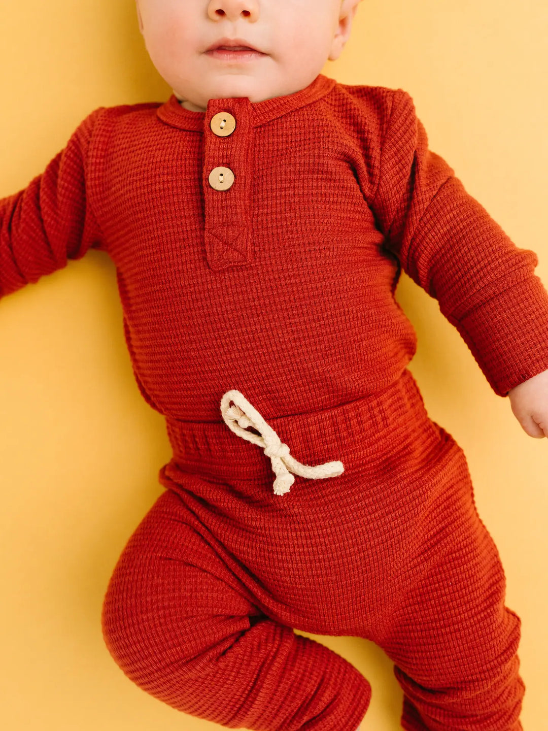 Little One Shop – Cozy Waffle Set in Crimson