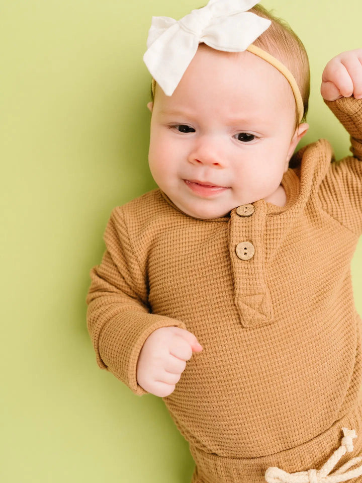 Little One Shop – Cozy Waffle Set in Toasted Almond